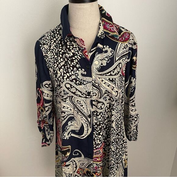NWT Melissa Paige size Small Paisley flowy shirt - Picture 2 of 10